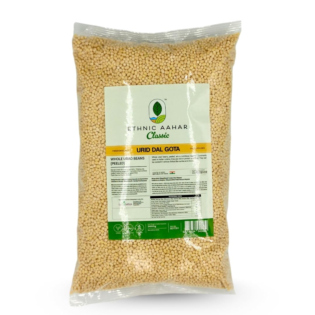 Ethnic Aahar Urid Whole Washed (Gota) - 2kg